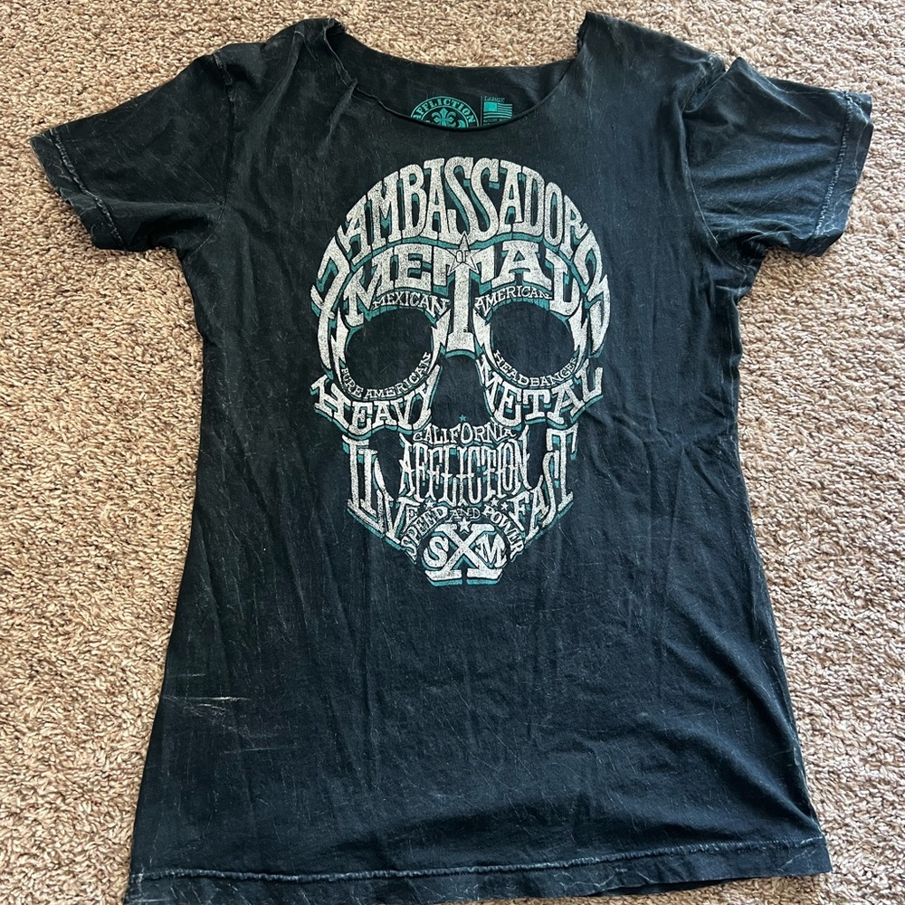 Affliction Black Skull Jose Magnin SXM Shirt